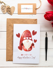 Load image into Gallery viewer, 8 Pack Gnome Love Valentine's Day Cards