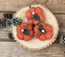 Load image into Gallery viewer, Mini Fabric Pumpkins Set | Mini Sweater Pumpkins | Mini Sock Pumpkins