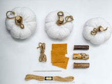 Load image into Gallery viewer, Fabric Pumpkin Making Craft Kit- White Faux Chenille: Learn How to Make Fabric Pumpkins