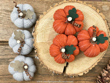 Load image into Gallery viewer, Mini Fabric Pumpkins Set | Mini Sweater Pumpkins | Mini Sock Pumpkins