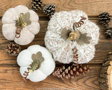 Load image into Gallery viewer, Oatmeal Sweater Pumpkin Set | Oatmeal Fabric Pumpkin Set