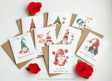 Load image into Gallery viewer, 8 Pack Gnome Love Valentine's Day Cards