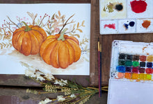 Load image into Gallery viewer, Beginning Watercolor Course | How to Paint Watercolor Pumpkins Course