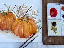 Load image into Gallery viewer, Beginning Watercolor Course | How to Paint Watercolor Pumpkins Course