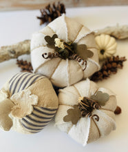 Load image into Gallery viewer, Fabric Pumpkin Crafting Course | How to Sew Fabric Pumpkins (Pattern Included)