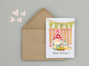 Gnome Birthday Cards | Gnome Birthday | Gnome Greeting Card