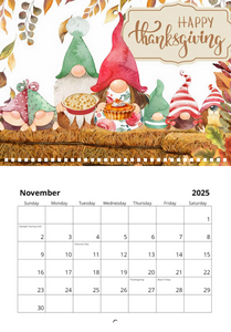 2025 Gnome Love 11" x 17" Calendar