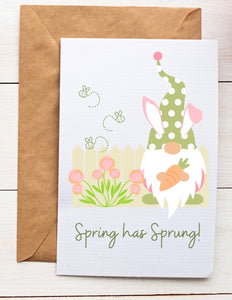 8 Pack of Spring Bunny Gnome Cards (Digital Download)