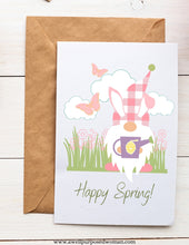 Load image into Gallery viewer, 8 Pack of Spring Bunny Gnome Cards (Digital Download)
