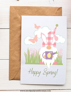 8 Pack of Spring Bunny Gnome Cards (Digital Download)
