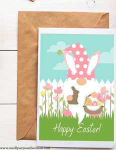 8 Pack of Spring Bunny Gnome Cards (Digital Download)
