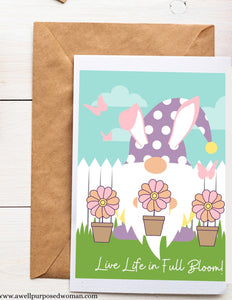 8 Pack of Spring Bunny Gnome Cards (Digital Download)