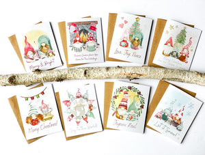 Gnome Christmas Card Collections Digital Download (Set of 8)