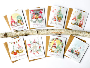 Gnome Christmas Card Collections (Set of 8)