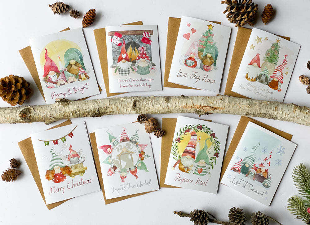 Gnome Christmas Card Collections (Set of 8)