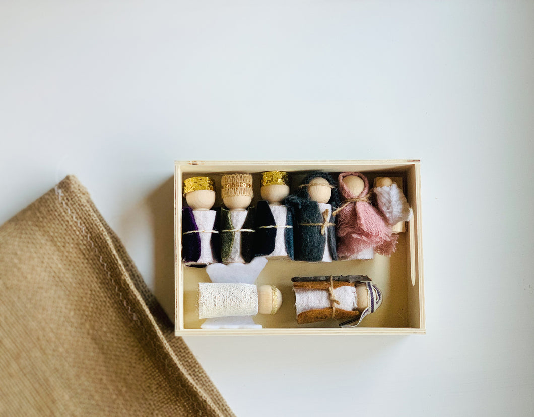 DIY Wooden Peg Doll Nativity Set