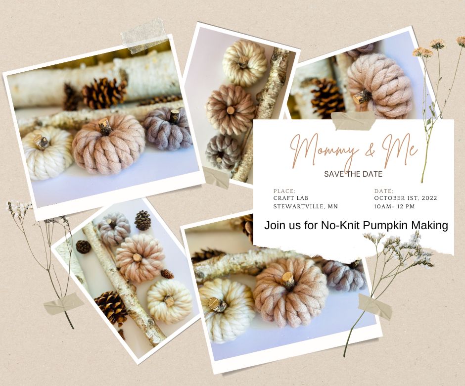 Mommy & Me at Craft Lab- No Knit Yarn Pumpkins (Set of 3)