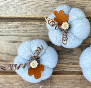 Cream Handmade Sweater Pumpkins | Cream Handmade Fabric Pumpkins