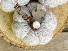 Load image into Gallery viewer, Oatmeal Handmade Sweater Pumpkins | Oatmeal Handmade Fabric Pumpkins

