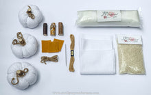 Load image into Gallery viewer, Fabric Pumpkin Making Craft Kit- White Faux Chenille: Learn How to Make Fabric Pumpkins
