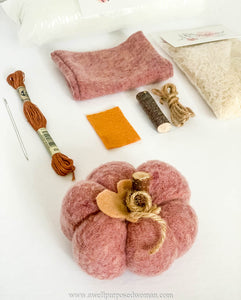 Fabric Pumpkin Making Craft Kit- Rustic Orange: Learn How to Make Fabric Pumpkins