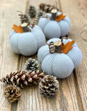 Load image into Gallery viewer, Oatmeal Handmade Sweater Pumpkins | Oatmeal Handmade Fabric Pumpkins
