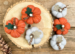 Mini Fabric Pumpkins Set | Mini Sweater Pumpkins | Mini Sock Pumpkins