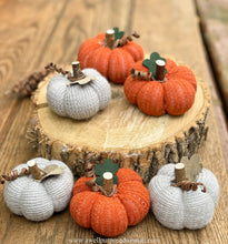 Load image into Gallery viewer, Mini Fabric Pumpkins Set | Mini Sweater Pumpkins | Mini Sock Pumpkins
