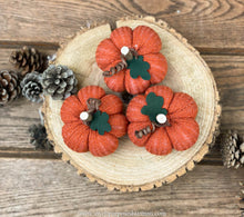 Load image into Gallery viewer, Mini Fabric Pumpkins Set | Mini Sweater Pumpkins | Mini Sock Pumpkins
