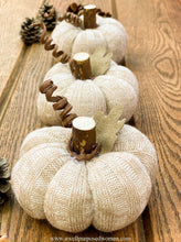 Load image into Gallery viewer, Cream Handmade Sweater Pumpkins | Cream Handmade Fabric Pumpkins
