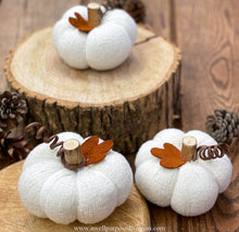 Load image into Gallery viewer, Cream Handmade Sweater Pumpkins | Cream Handmade Fabric Pumpkins
