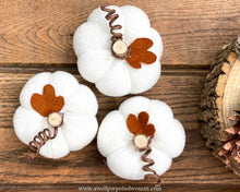 Load image into Gallery viewer, Cream Handmade Sweater Pumpkins | Cream Handmade Fabric Pumpkins
