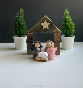 DIY Wooden Peg Doll Nativity Set