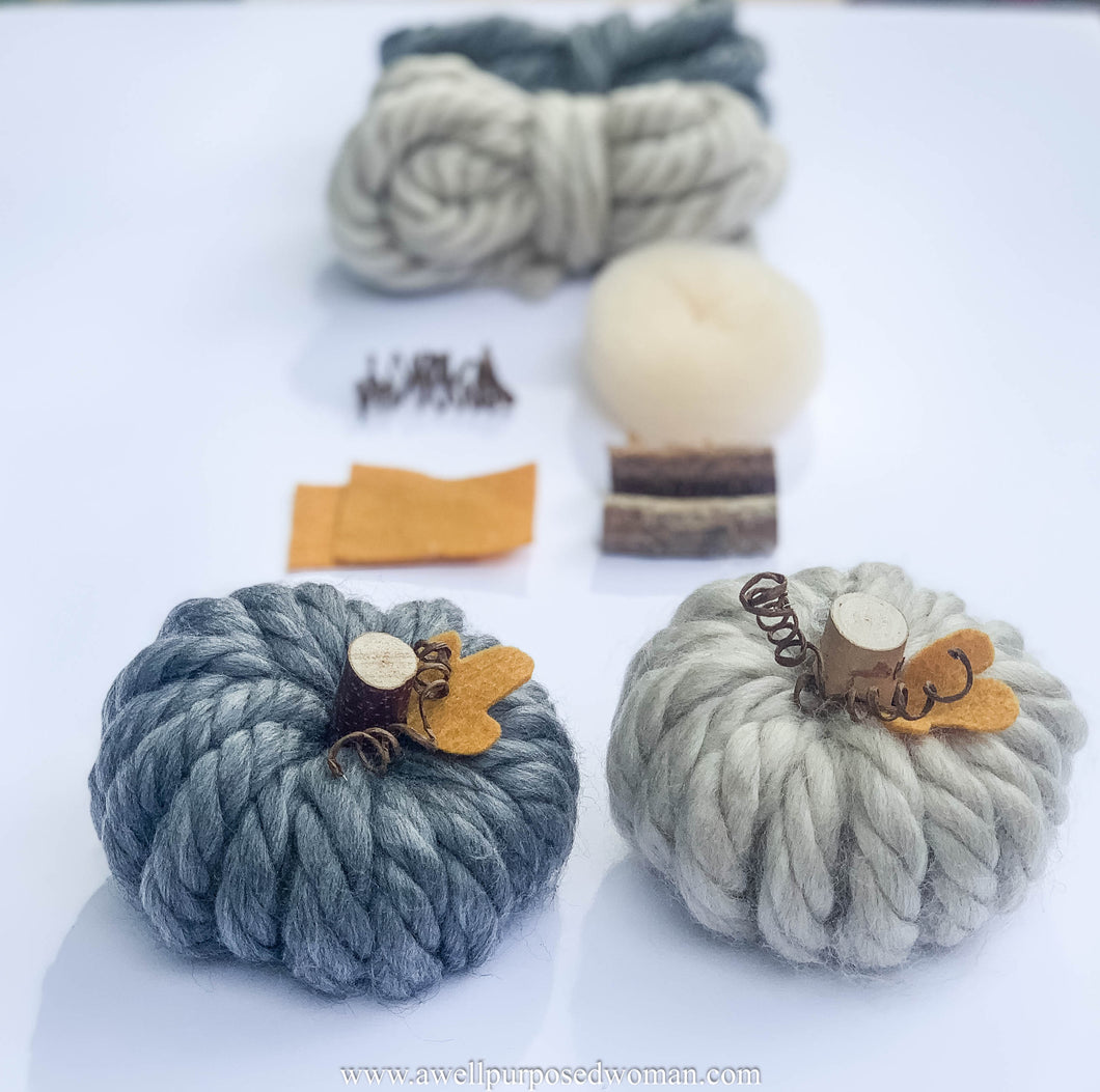 No Knit Yarn Pumpkin Kit- Make Beautiful Yarn Pumpkins in Minutes!