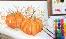 Load image into Gallery viewer, Beginning Watercolor Course | How to Paint Watercolor Pumpkins Course
