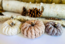 Load image into Gallery viewer, Mommy &amp; Me at Craft Lab- No Knit Yarn Pumpkins (Set of 3)
